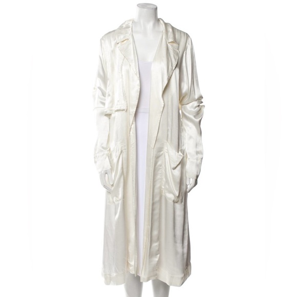 Raquel Allegra Cream Robe with Shawl Collar